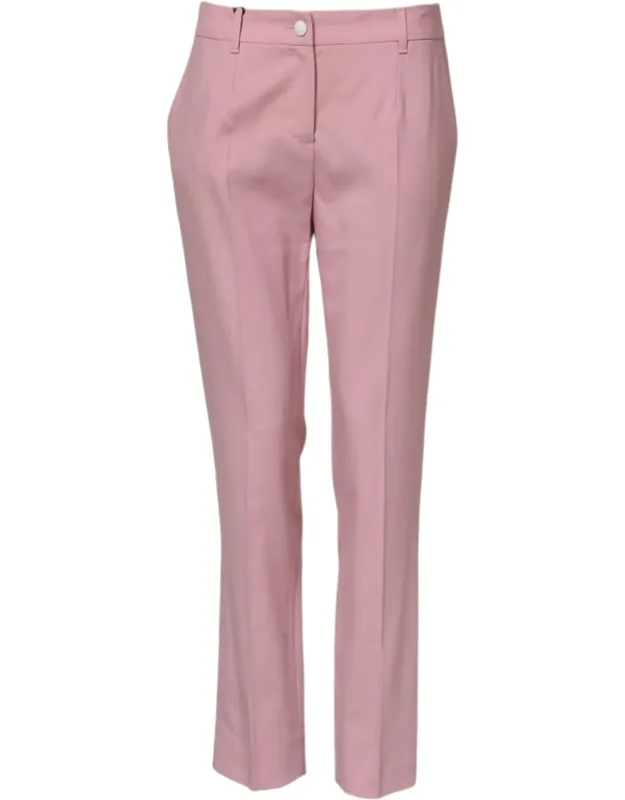 Wool Mid Waist Tapered Pants