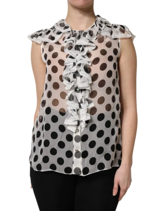 Polka Dot Cotton Sleeveless Top