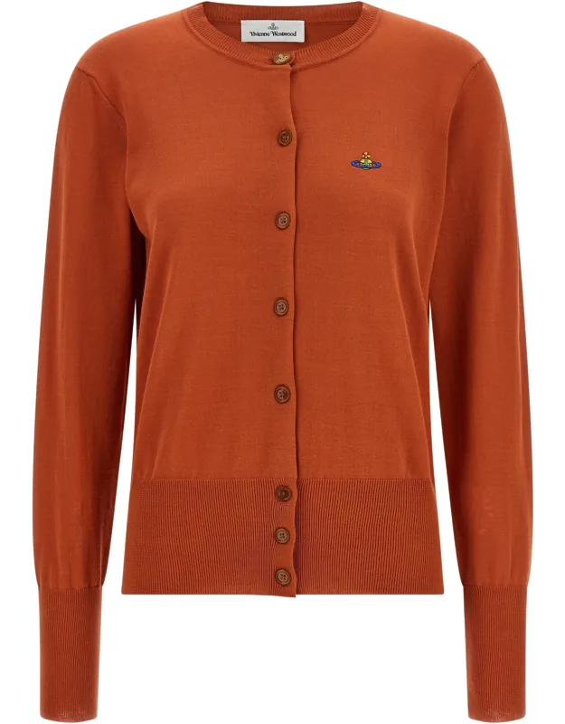Orange Cotton Cardigan