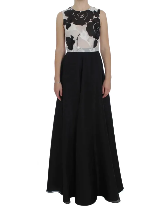 Floral Silk Sheath Gown