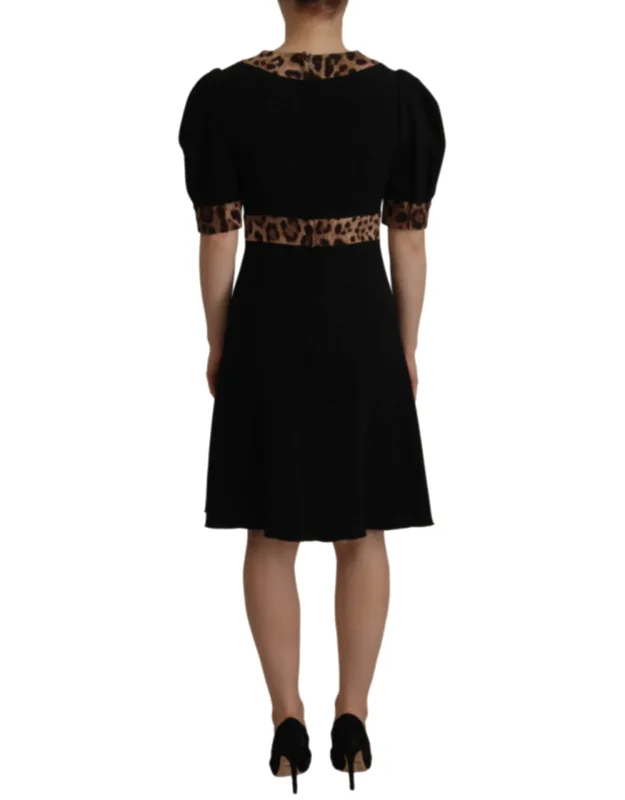Leopard A-line Knee Length Dress