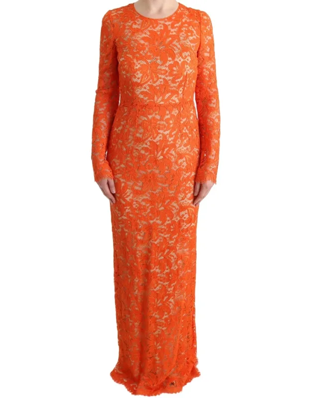 Floral Ricamo Sheath Long Dress