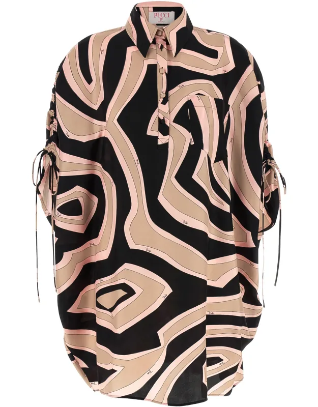 Multicolor Silk Short Dress
