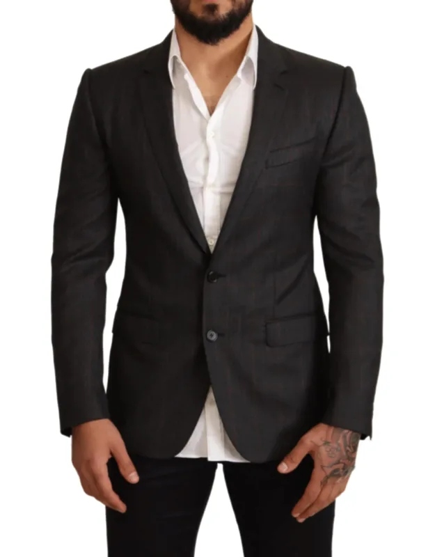 Check Wool Slim Fit Blazer