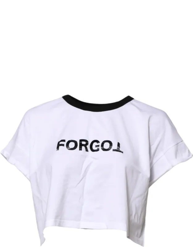 Graphic Print Crew Neck Cropped T-shirt
