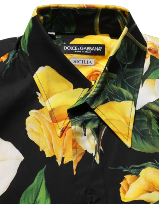 Floral Stretch Cotton Dress Shirt