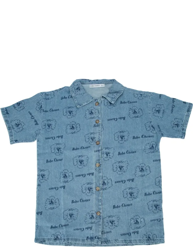 Pickle The Dog All Over Denim Shirt