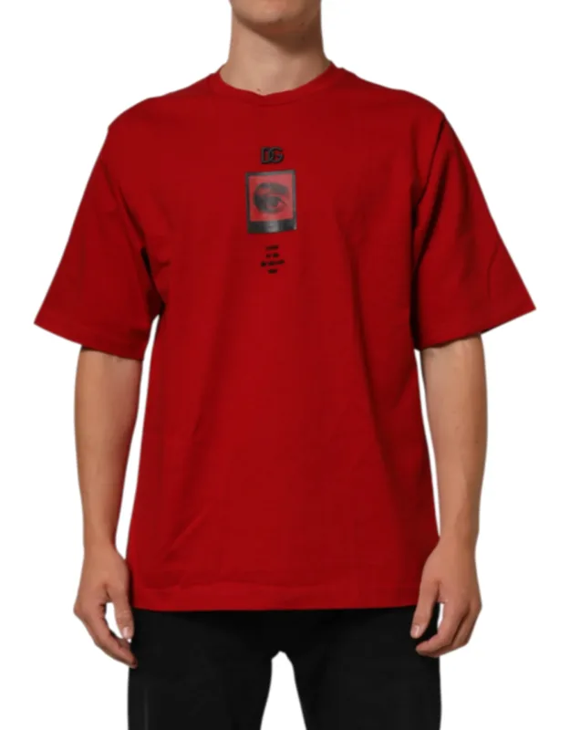 Logo Eye Print Cotton Short Sleeve T-shirt