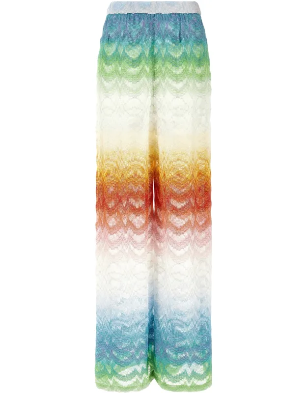 Multicolor Viscose Flared Pants