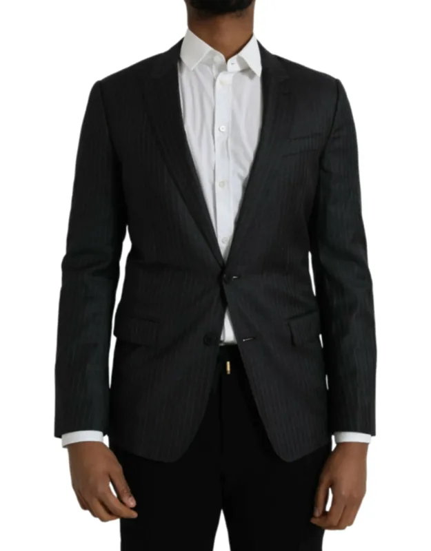 Black Stripe Martini Single Breasted Coat Blazer