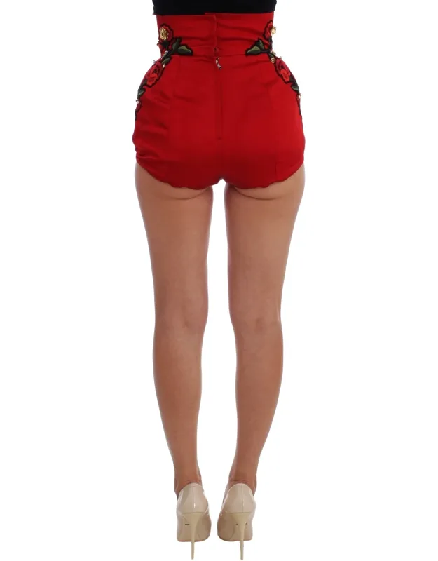 Silk Crystal Roses Shorts