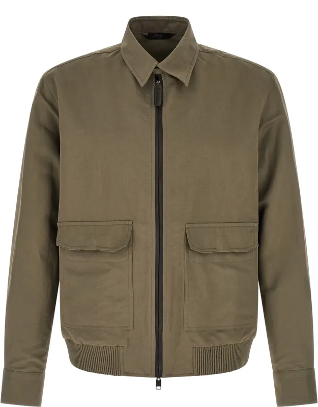 Bicolor Linen Full-length Jacket
