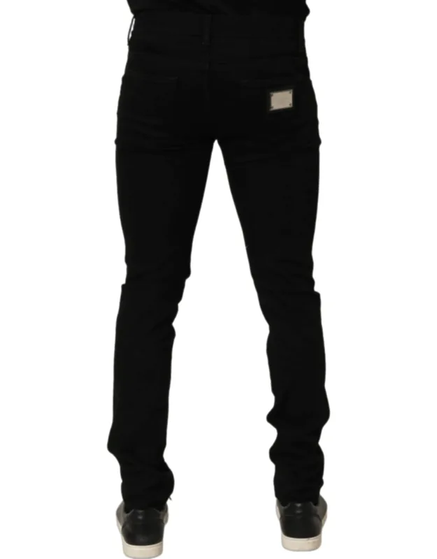 Embellished Cotton Skinny Denim Jeans