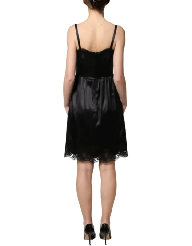 Silk Satin Lace Sleeveless Mini Dress