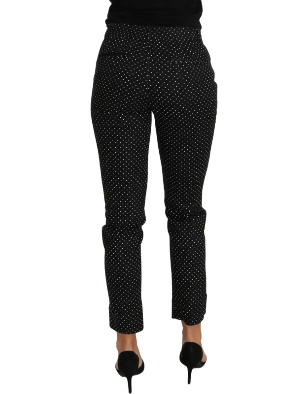Polka Dot Cropped Straight Pants