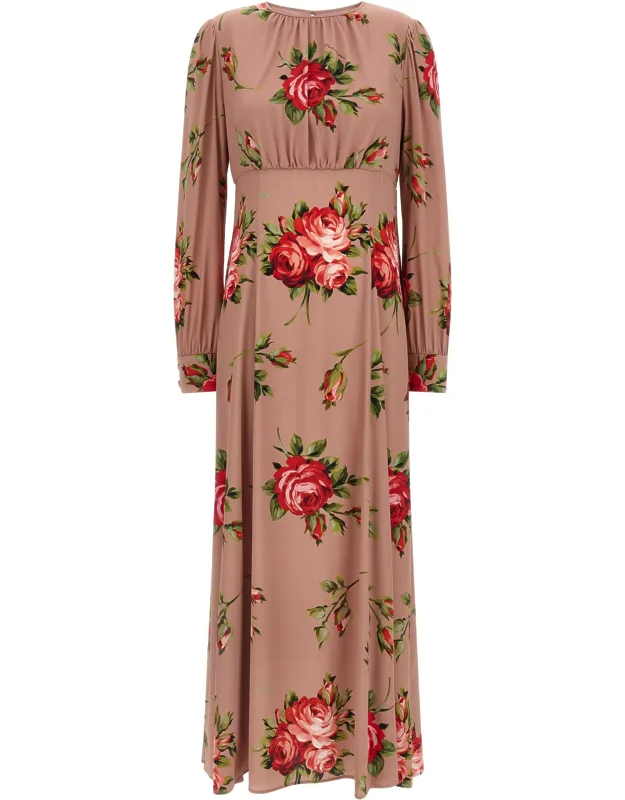 Multicolor Silk Long Dress