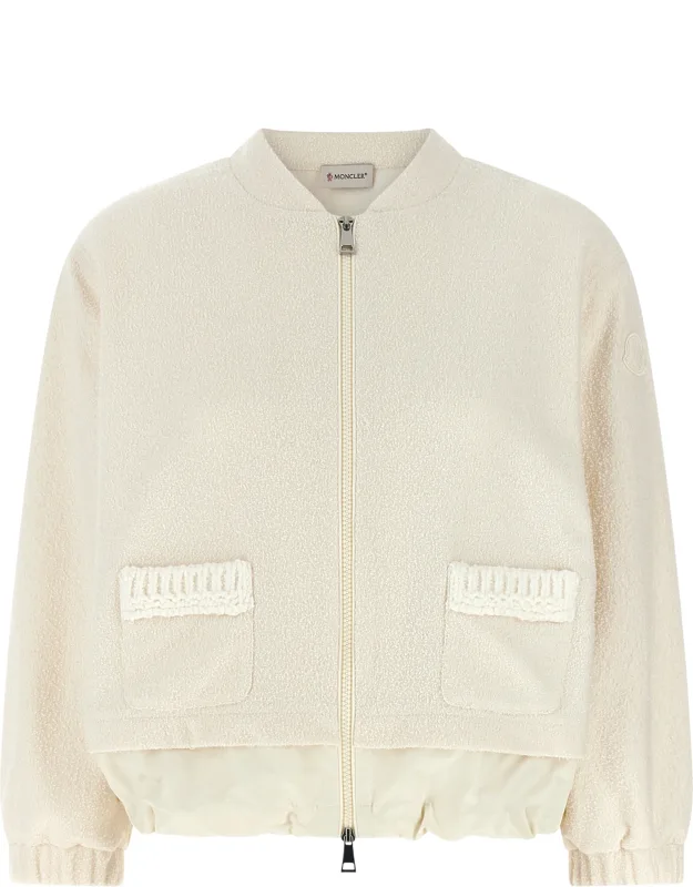 White Polyester Cardigan