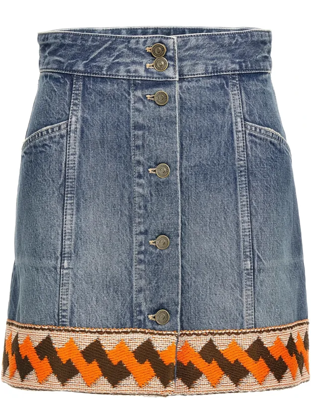 Multicolor Cotton Long Skirt