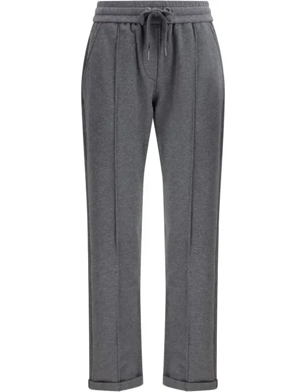 Gray Cotton Athletic Pants