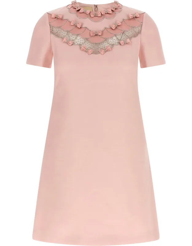 Multicolor Virgin Wool Short Dress