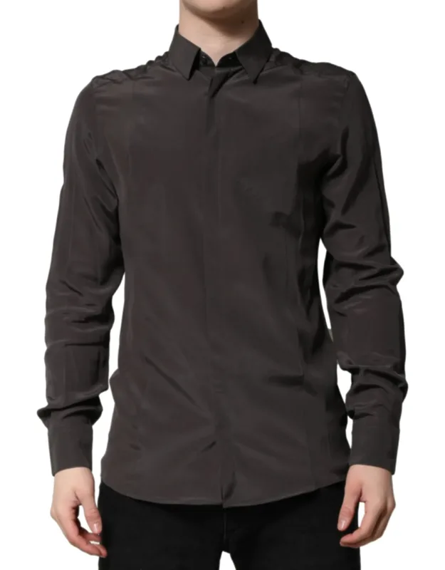 Silk Gold Dress Formal Shirt