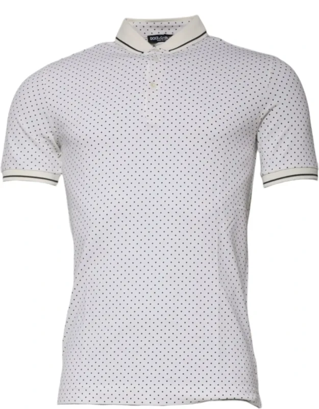 Polka Dot Cotton Collared Polo T-shirt