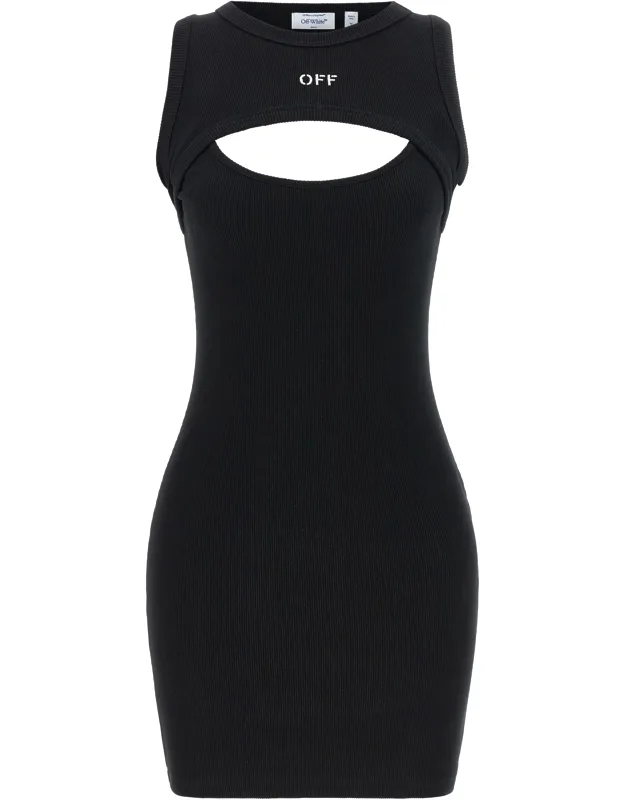 Bicolor Cotton Short Dress