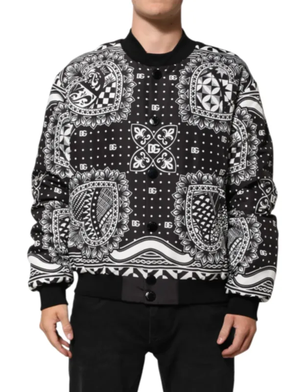 Bandana Print Bomber Jacket