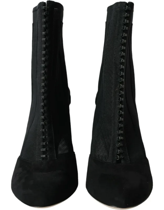 Mesh Stiletto Ankle Boots