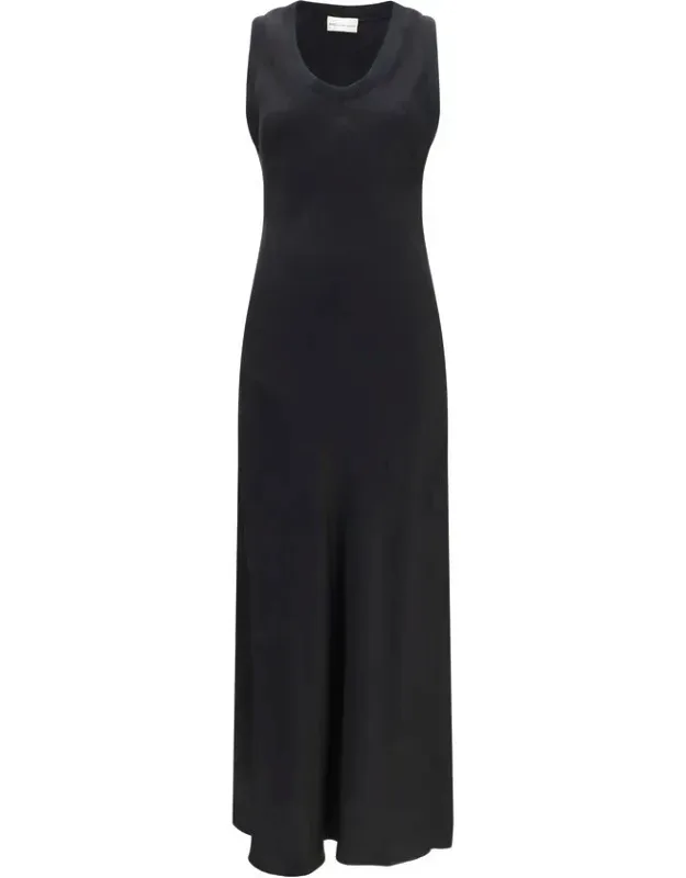 Ami Paris Black Viscose Casual Dress - Sleeveless Oversized Silhouette