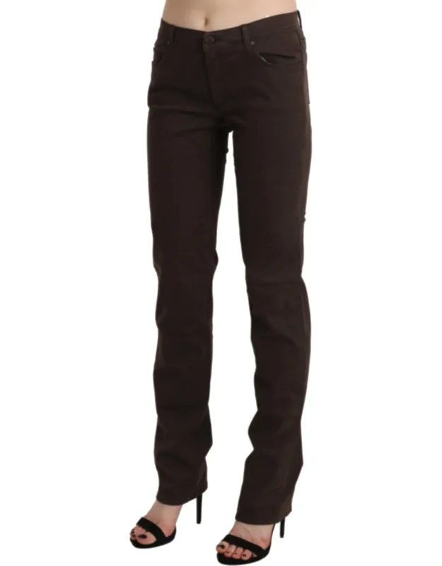 Mid Waist Skinny Slim Trousers