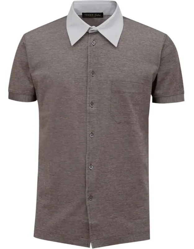 Bicolor Cotton Shortsleeve Shirt