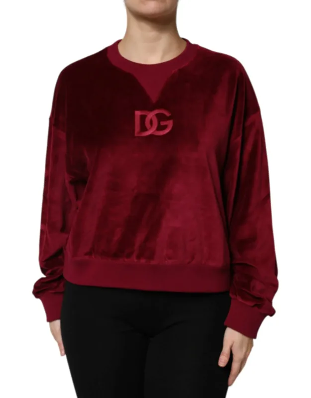 Cotton Velvet Crew Neck Pullover Sweater