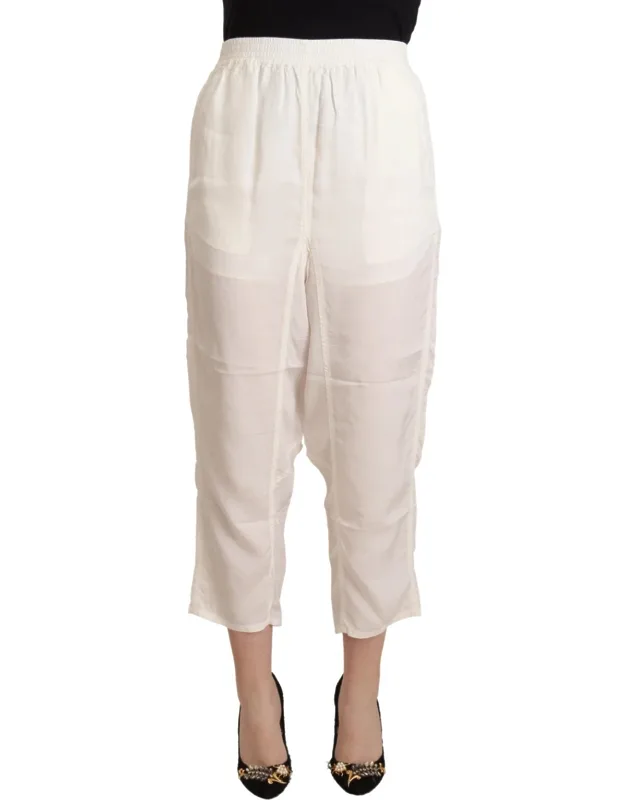 High Waist Cropped Trouser Pants