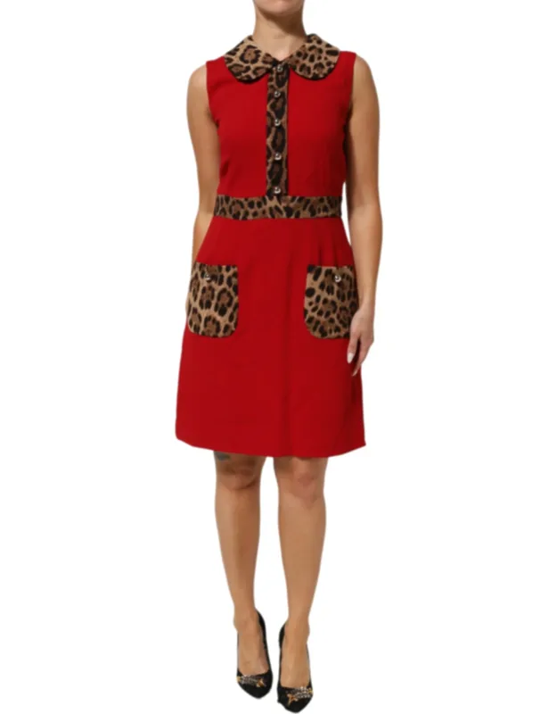 Leopard Viscose Sheath A-line Dress