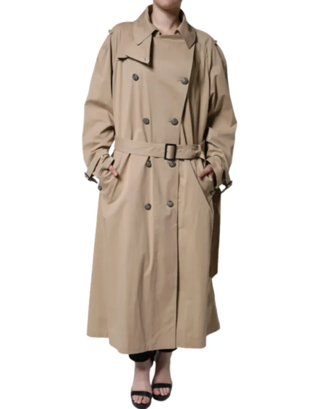 Khaki Double Breasted Trench Coat