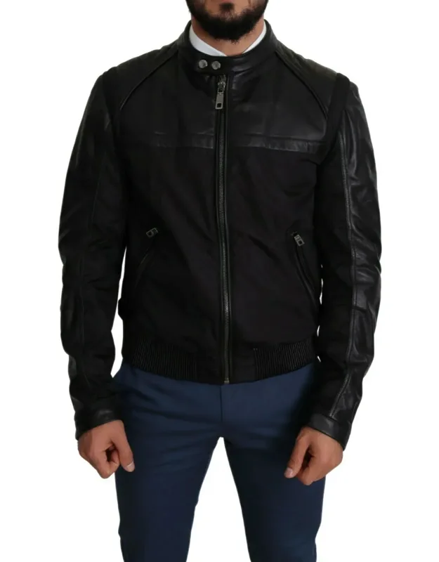 Nylon Full Zip Bomber Jacket