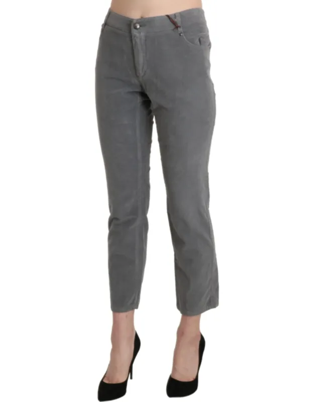 Cropped Cotton Stretch Trouser Pants