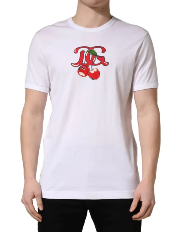 Cherries Cotton Crew Neck T-shirt