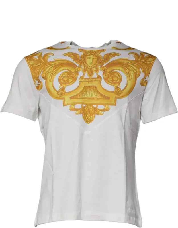Medusa Print Cotton Crew Neck T-shirt