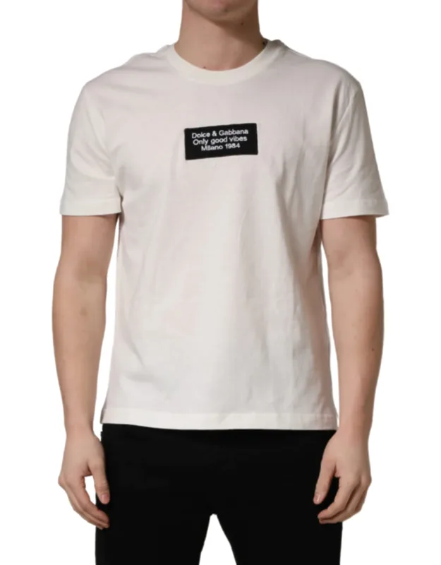 Logo Patch Cotton Crew Neck T-shirt