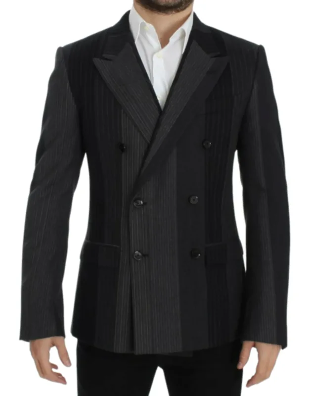 Striped Wool Stretch Blazer
