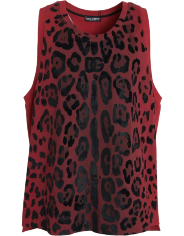 Leopard Print Sleeveless Tank Top