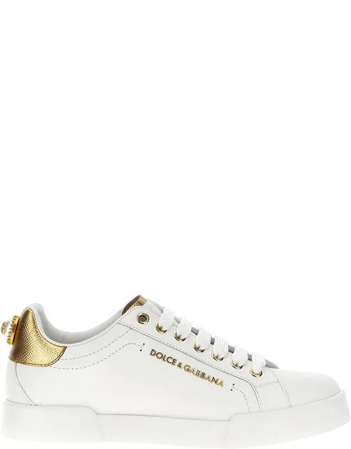 Gold Calfskin Low Top Sneakers