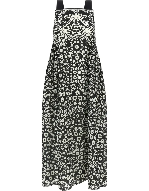 Bicolor Cotton Long Dress
