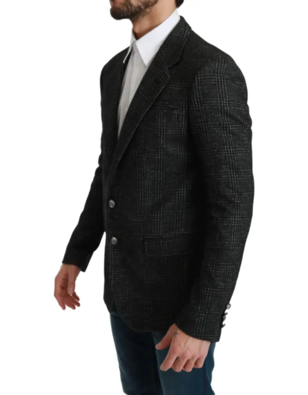 Plaid Check Slim Fit Jacket Blazer