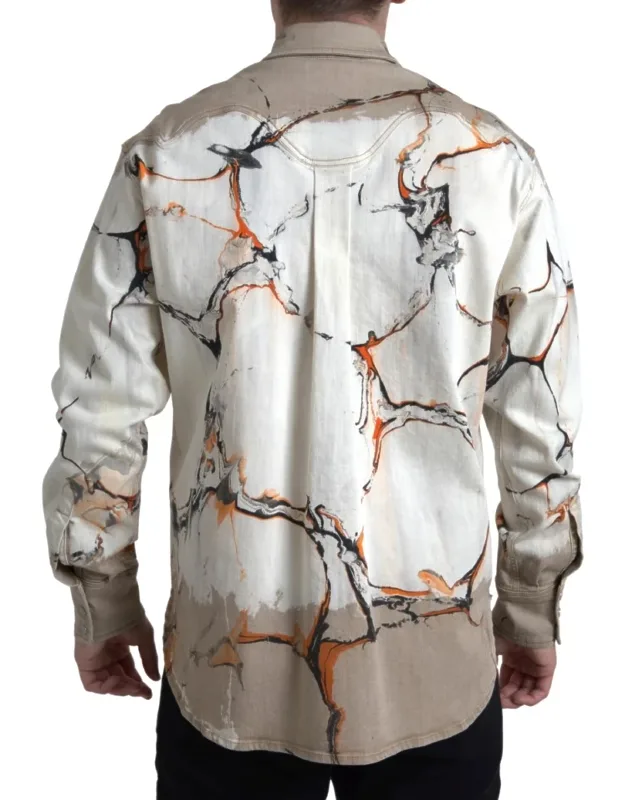 Multicolor Cotton Collared Denim Shirt