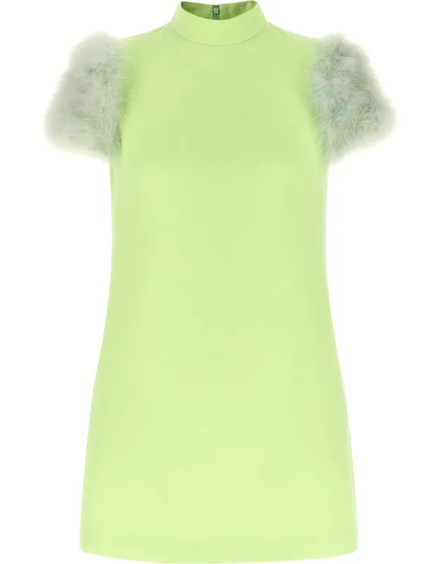 Bicolor Virgin Wool Short Dress