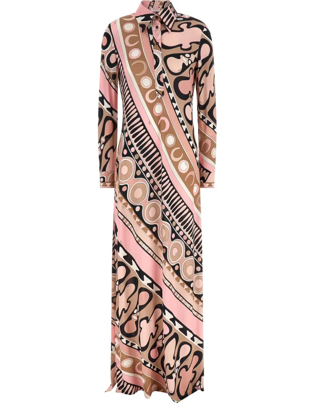 Multicolor Viscose Long Dress