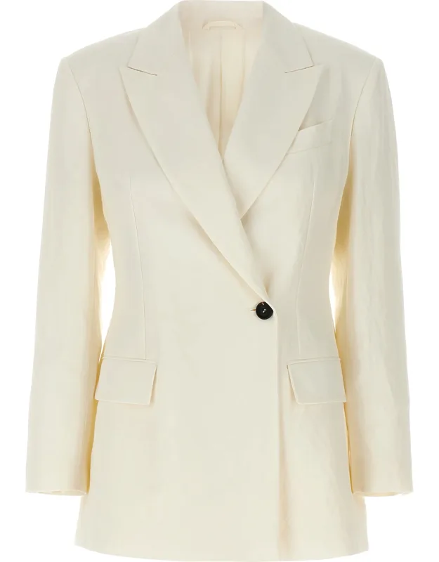 White Straw Blazer